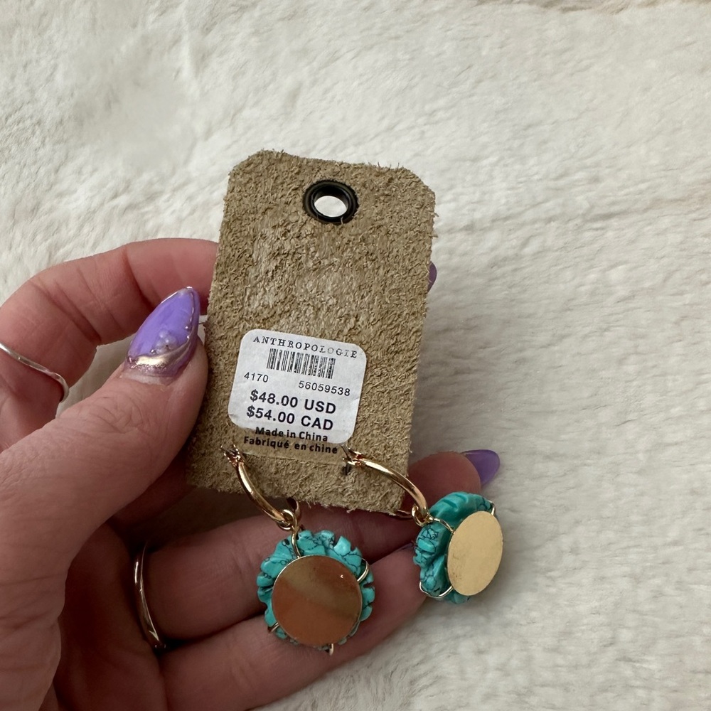Anthropologie lily huggie hoop earrings - Picture 2 of 3